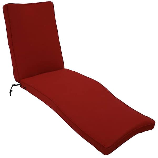 Sunnydaze 21 in. x 28 in.Outdoor Patio Chaise Lounge Cushion in Red