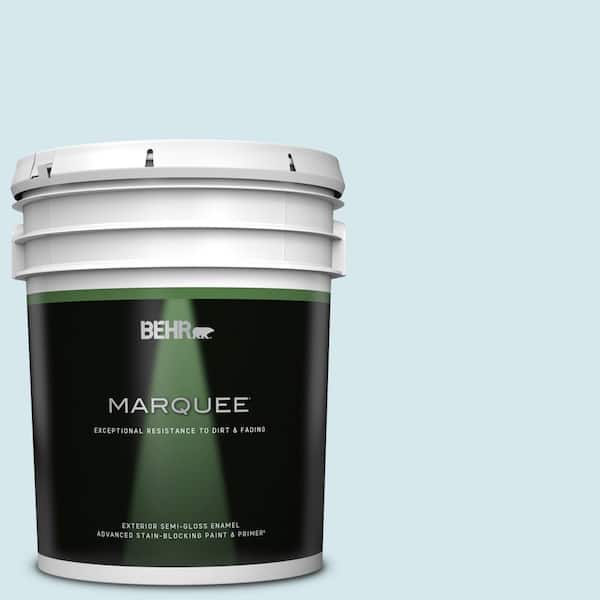 BEHR MARQUEE 5 gal. #S490-1 Permafrost Semi-Gloss Enamel Exterior Paint & Primer