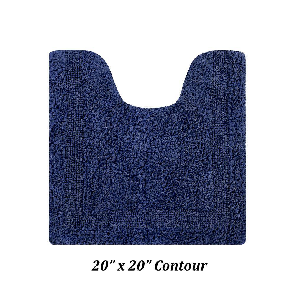 Navy Cotton Reversible Tufted Bath Rug 20" x 20"