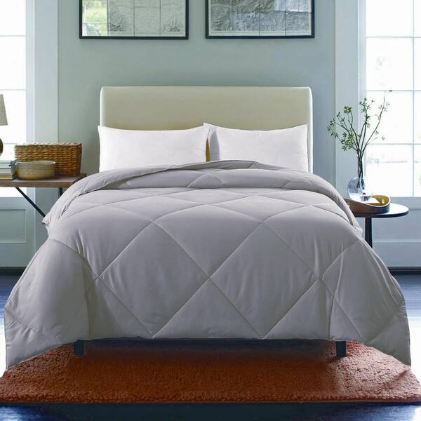 St. James Home Light Gray Solid Twin Comforter P180239TG The Home