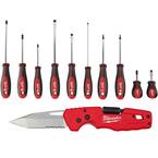 Screwdriver Set with FASTBACK 5-in-1 Folding Knife with 3 in. Blade (11-Piece)