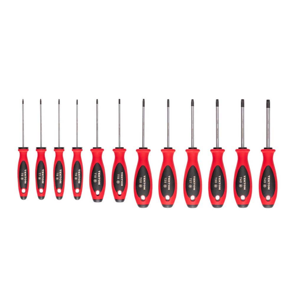 TEKTON Torx Screwdriver Set-4 in. Shanks, 12-Piece (T6-T45