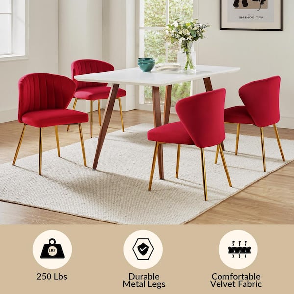 Milia Red Tufted Dining Chair (Set of 2)