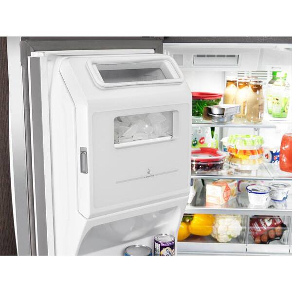 Whirlpool 26 Cu Ft French Door Refrigerator In Fingerprint Resistant Black Stainless Wrx986sihv The Home Depot