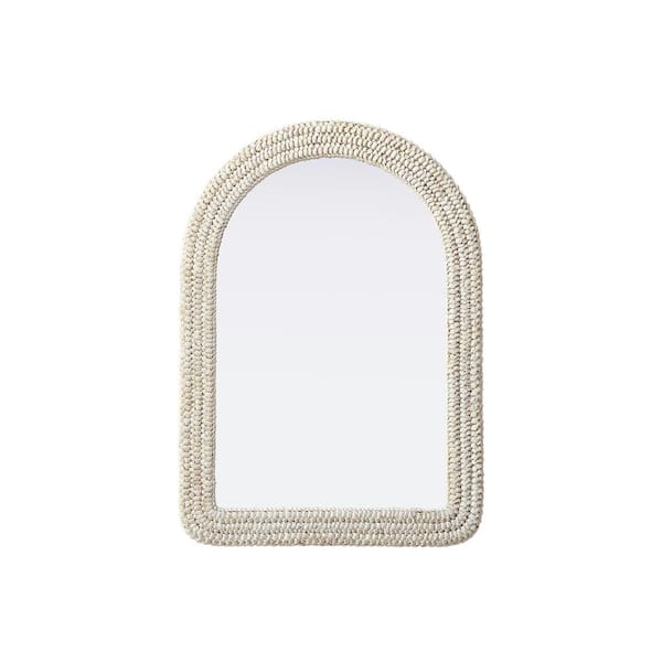 Unbranded Timeless Home Linen White 30 in. W x 42 in. H Cornhusk Wall Mirror