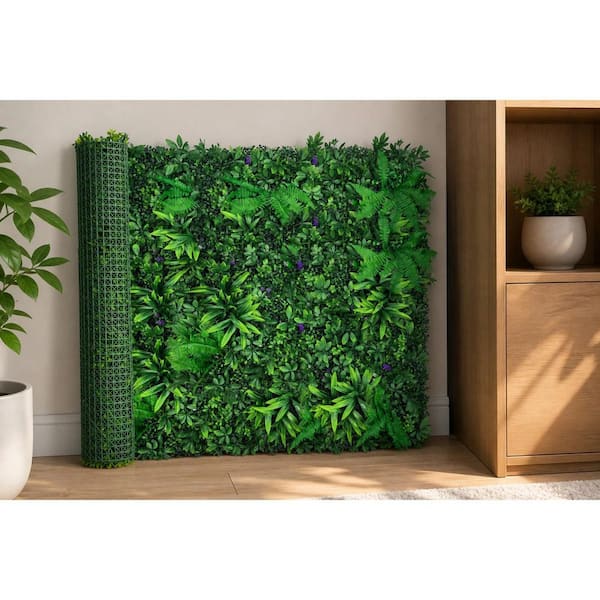 50 in. H x 120 in. Green Artificial Faux Grass Hedge Panel Roll