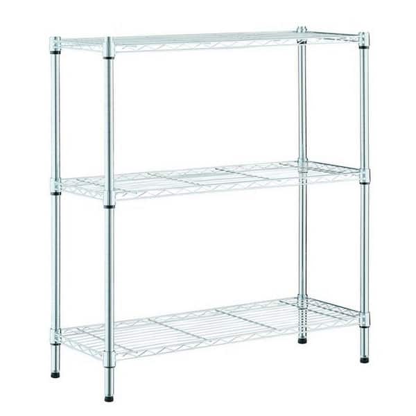 Photo 1 of 3-Tier Steel Wire Shelving Unit in Chrome (24 in. W x 30 in. H x 14 in. D)