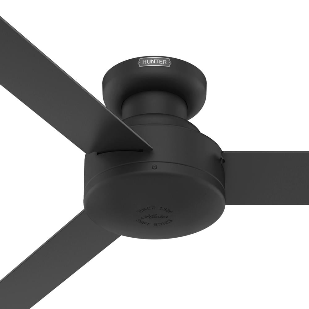 Matte Black 52" Modern Low Profile Ceiling Fan with Remote
