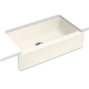 Elmbrook Cast Iron 33 in. Single Bowl Farmhouse Apron Front Kitchen Sink in Biscuit