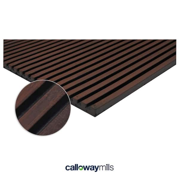 Horizontal Wood Wall 18 in. x 30 in. Indoor/Outdoor Brown Doormat