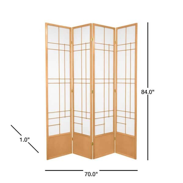 7 ft. Natural 4-Panel Room Divider