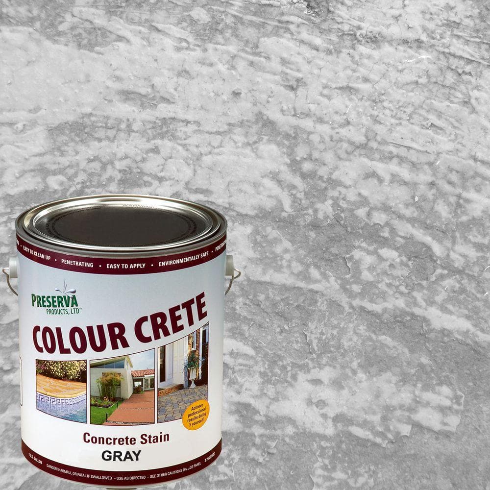 Colour Crete 1 Gal Gray Semi Transparent Water Based Exterior Concrete Stain 59102 The Home Depot