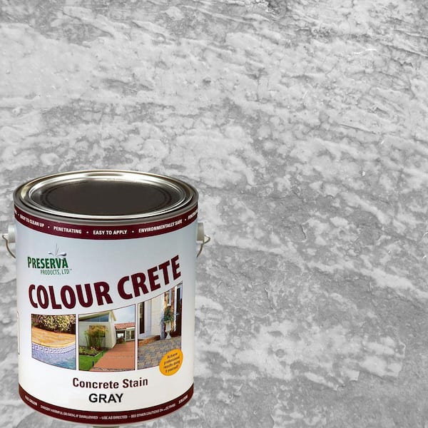 Colour Crete 1 Gal Gray Semi, Concrete Patio Stain Colors Home Depot