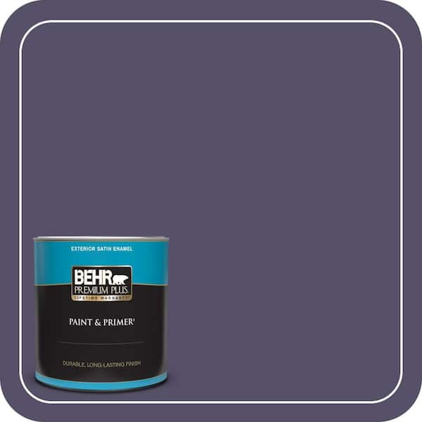 BEHR PREMIUM PLUS 1 qt. #650F-7 Violet Eclipse Satin Enamel Exterior Paint & Primer