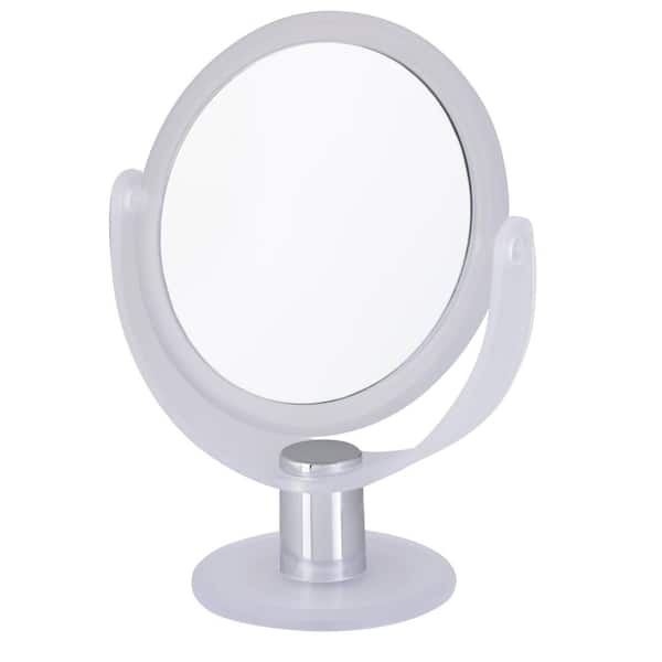 Home Details 5.31 in. x 3.15 in. Makeup Mirror in Frosty