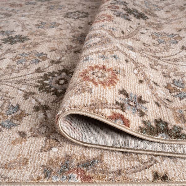 Nepal 3 ft. x 4 ft. Ivory Floral Scatter Rug