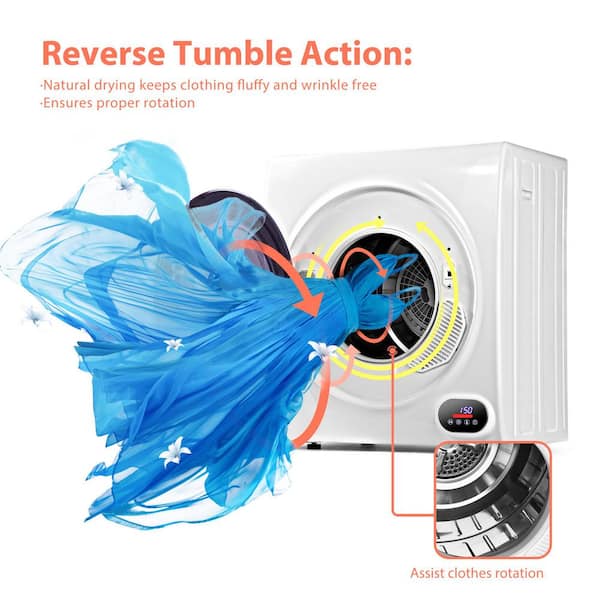 2.65 cu. ft. Vented Front Load Stackable Compact Electric Dryer in White with Multiple Drying Modes