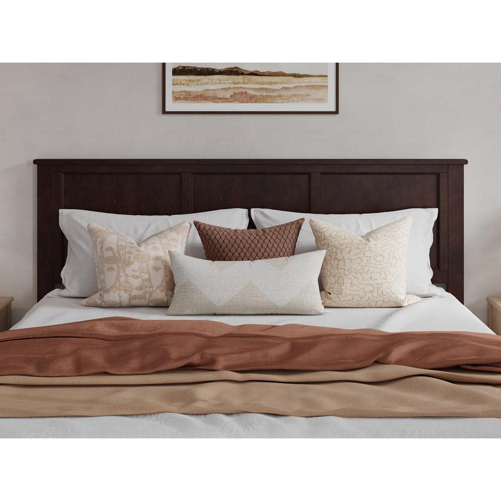 Espresso King Solid Wood Platform Bed with Storage Drawers