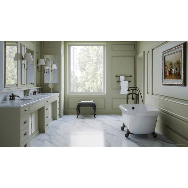 PELHAM & WHITE Highview 54 in. Acrylic Clawfoot Bathtub in White