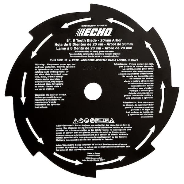 ECHO 8 in. 8-Tooth Grass and Weed Blade (20 mm)