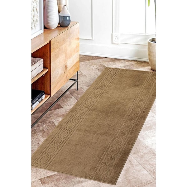 Maximus Collection Beige 31 in. W x 12 in. L Stair Runner 2.58 sq. ft.