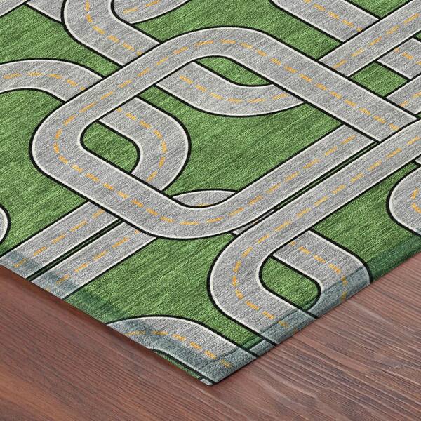 Chantille Machine Washable Indoor/Outdoor Abstract ACN2764 Green 2 ft. x 3 ft. Accent Rug