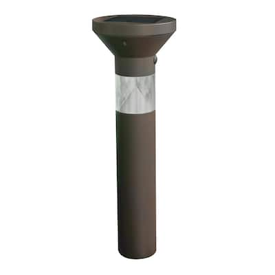 OneSync Landscape 40 Lumens Bronze Solar Integrated LED Outdoor Bollard Light with Dusk_To_Dawn Multi-CCT+RGB Wireless