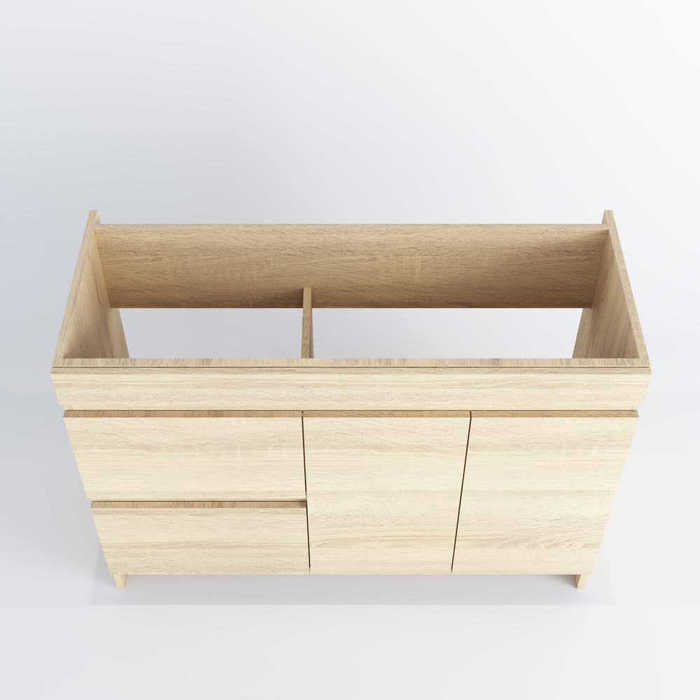 Cinnamon 48" White Oak Freestanding Bathroom Vanity Base