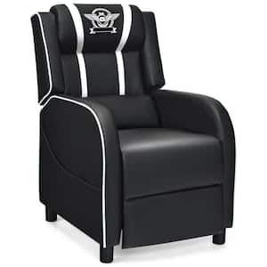 White PU Leather Gaming Recliner Chair Single Massage Lounge Sofa with Lumbar Cushion