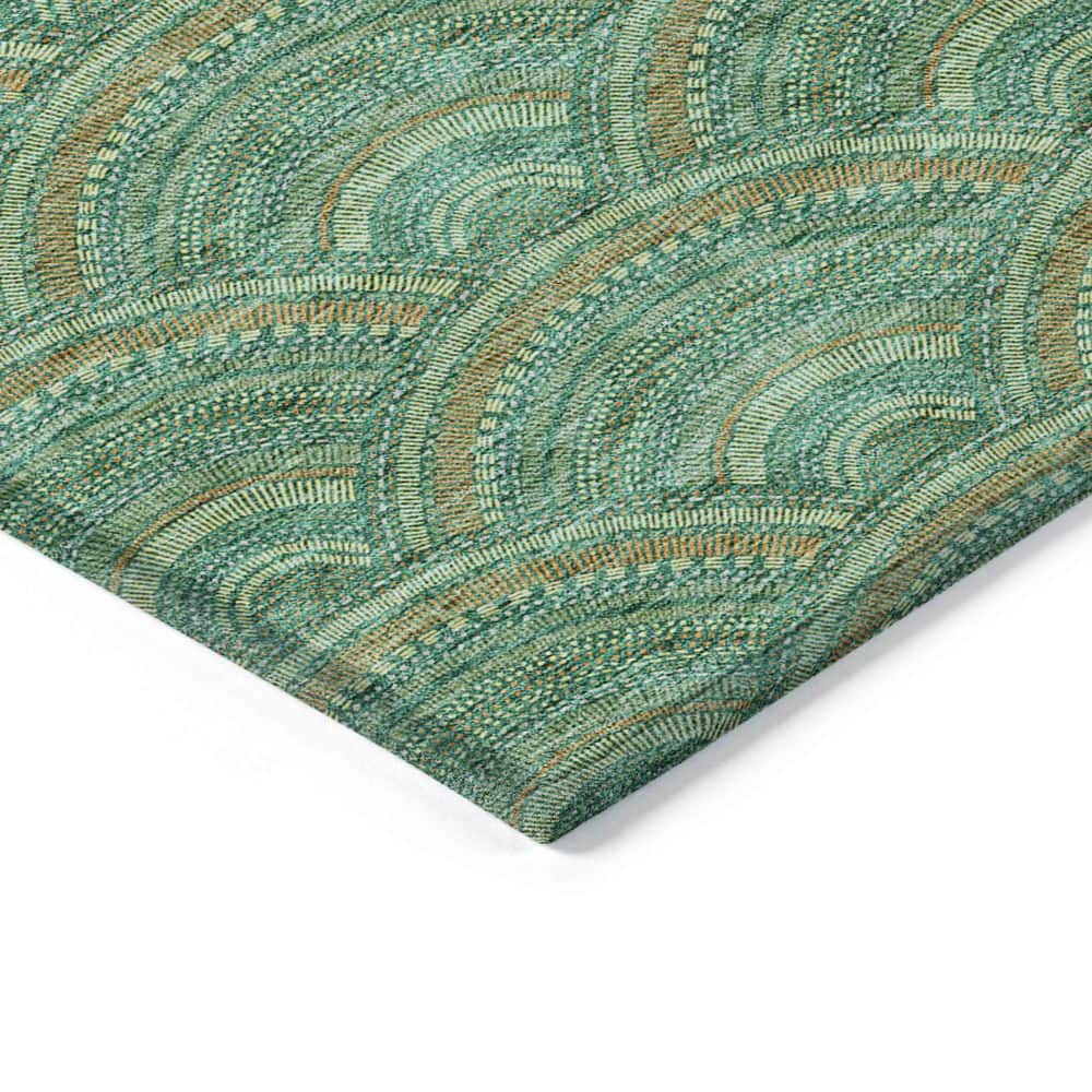 Sage Green Synthetic Washable Runner Rug with Non-Slip Backing