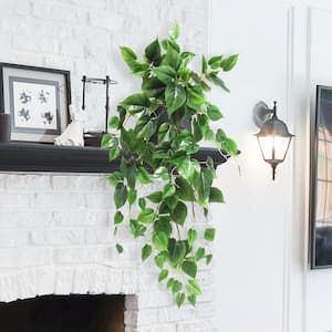 35 in. Artificial Philodendron Ivy Leaf Vine Hanging Plant Greenery Foliage Bush