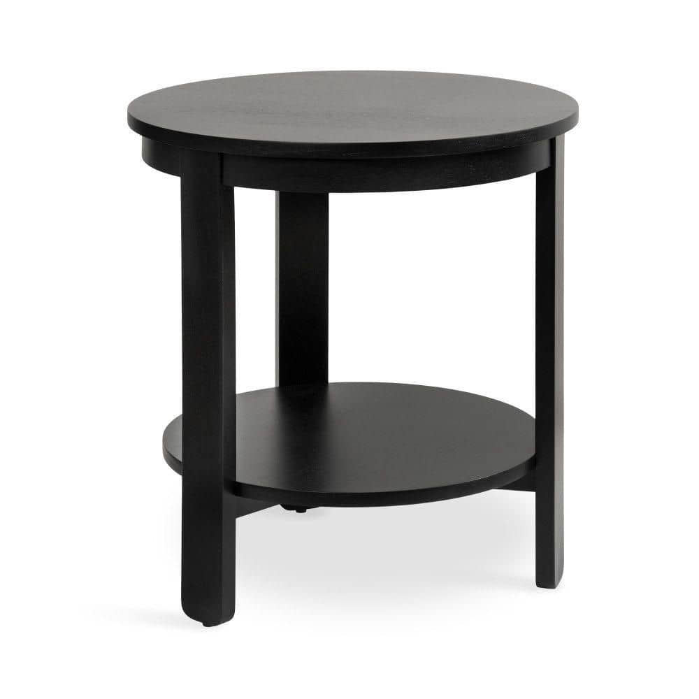 Foxford 22 in. Black Round Wood Veneer/MDF End Table price history on PriceWatchPro