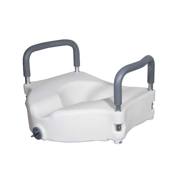 Drive Medical Elevated Raised Toilet Seat with Removable Padded Arms