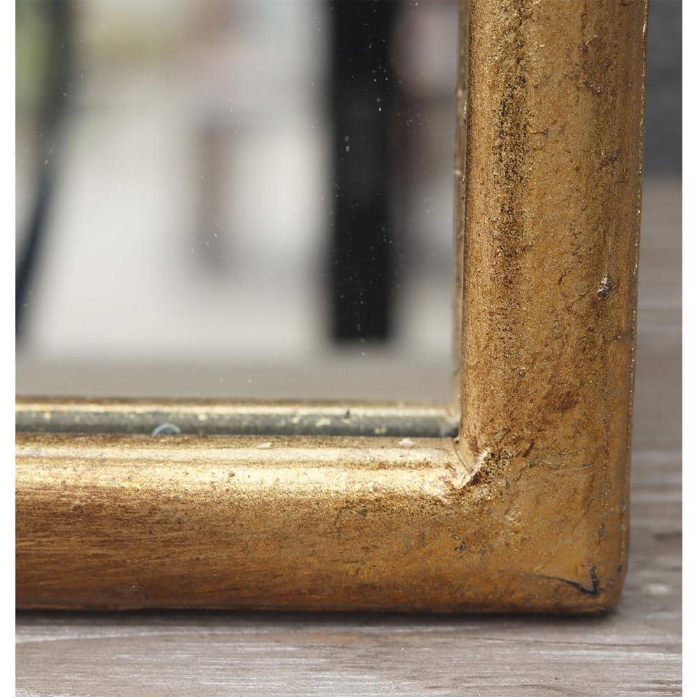 Antique Gold 50'' Full Length Arched Metal Wall Mirror