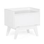 Oceanstar White Bowed Front Veneer Wood Laundry Hamper with Interior ...