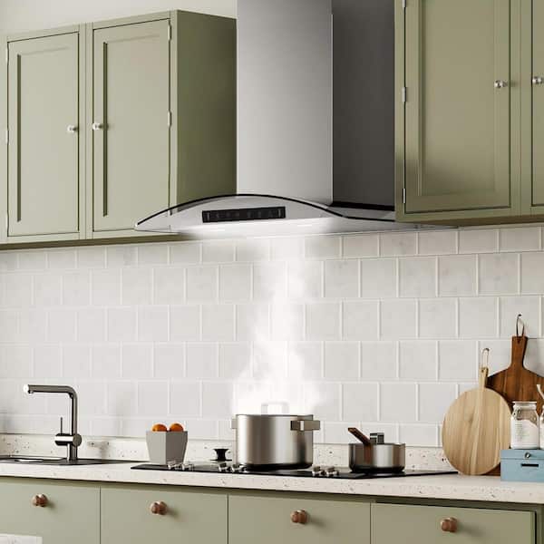 36 in. 900 CFM Ducted Wall Mount Range Hood in Stainless Steel with Glass Cover LED Lights Gesture and Touch Control