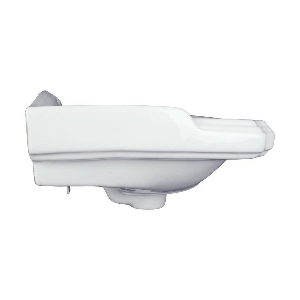 Gloss White Ceramic Wall-Mount Bathroom Sink with Overflow