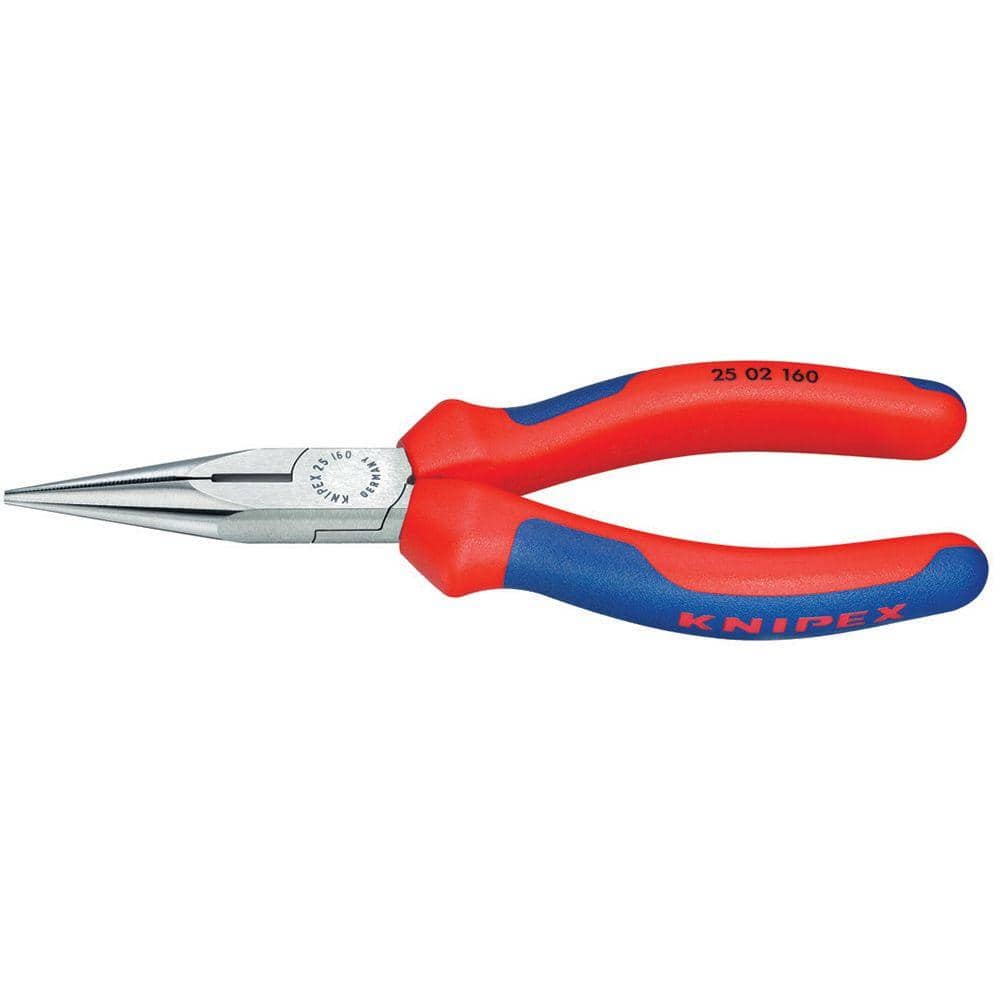 KNIPEX 6 in. Long Nose Pliers with Cutter and Comfort Grip