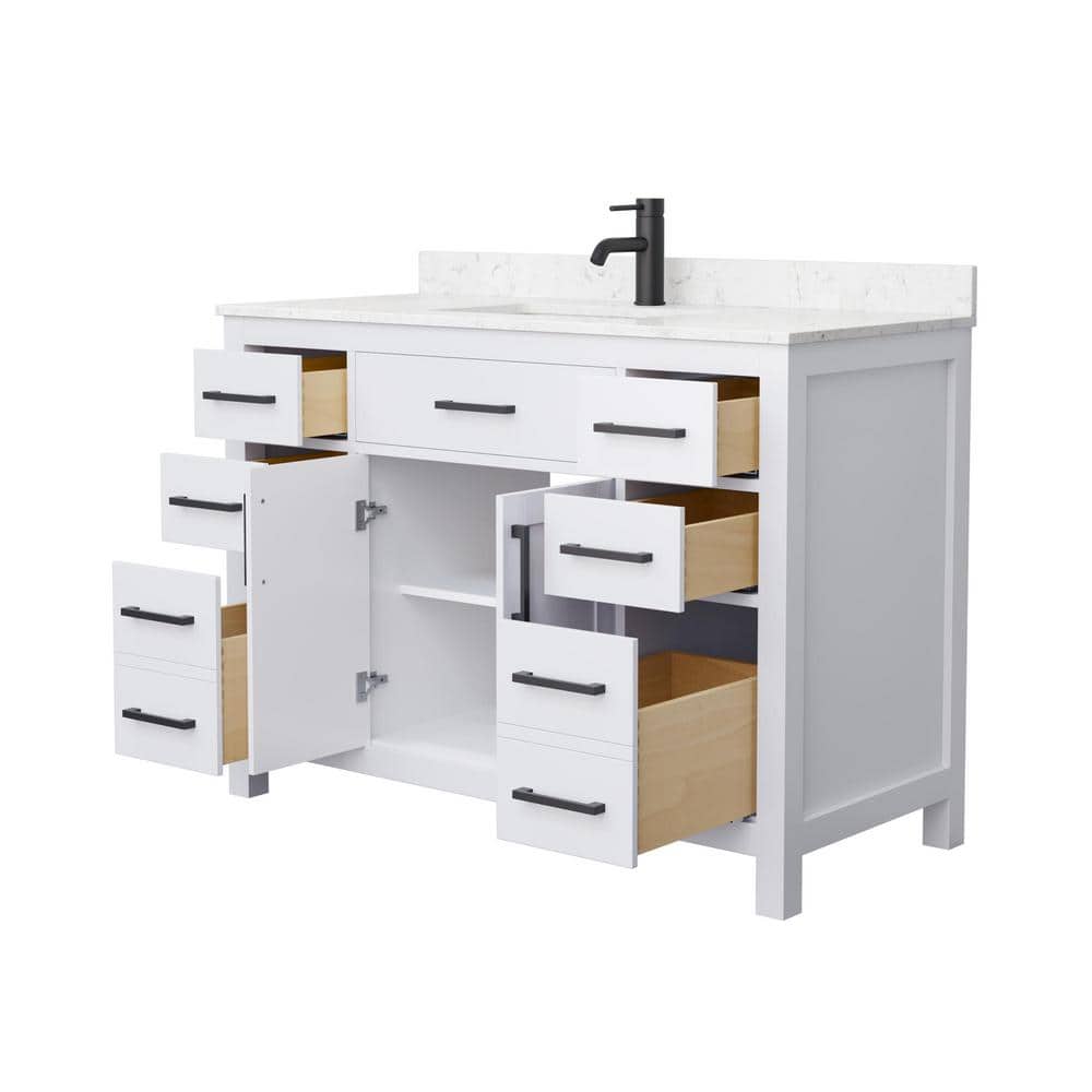 Beckett 48" White Freestanding Single Bathroom Vanity with Marble Top