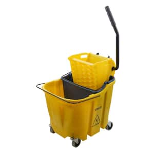8.75 gal. Yellow Polypropylene Mop Bucket Combo with Wringer and Soiled Water Insert