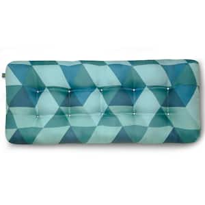 Duck Covers 48 in. W x 18 in. D x 5 in. Thick Rectangular Indoor/Outdoor Bench Cushion in Blue Lagoon Geo