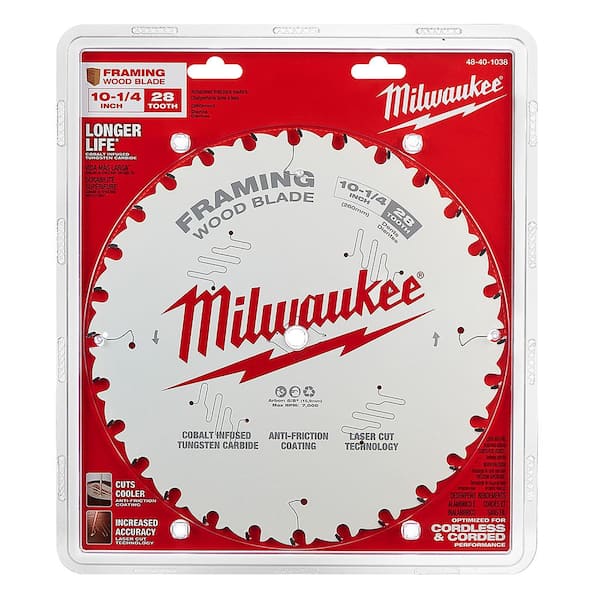 Milwaukee 10-1/4 in. x 28 Carbide Teeth Framing Circular Saw Blades (2-Pack)