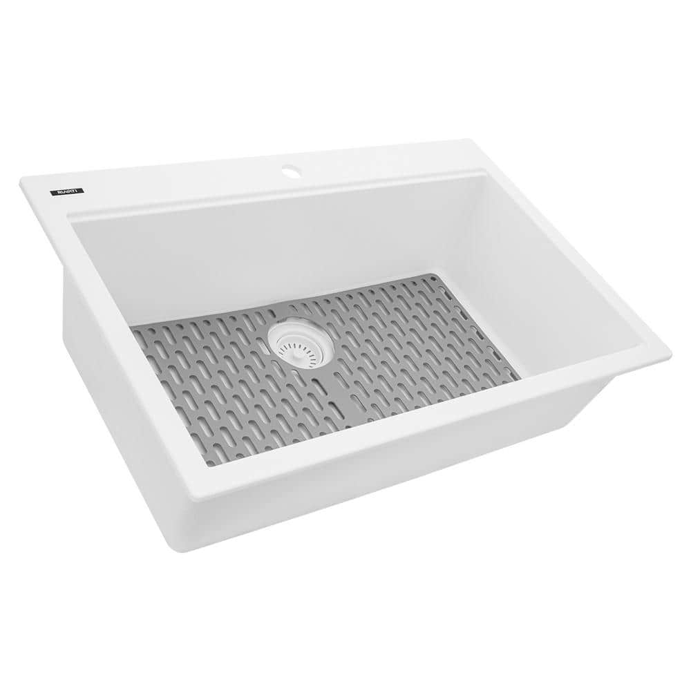 Arctic White Granite Composite Single Bowl Kitchen Sink