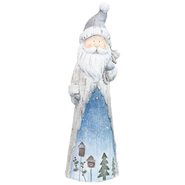 Sunnydaze Rustic Father Christmas Indoor Pre-Lit LED Statue-27 in.