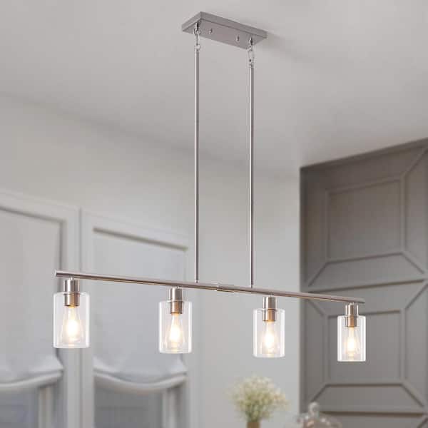 LWYTJO Delmis 4-Light Nickel Pendant Kitchen Linearlsland