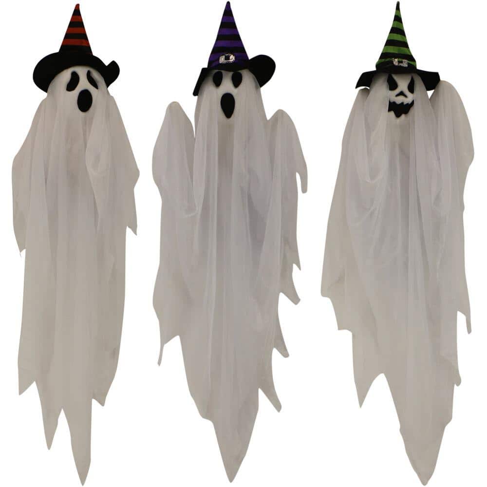 Haunted Hill Farm 26 in. Hanging Ghosts Set of 3 Halloween Prop HHGHST ...