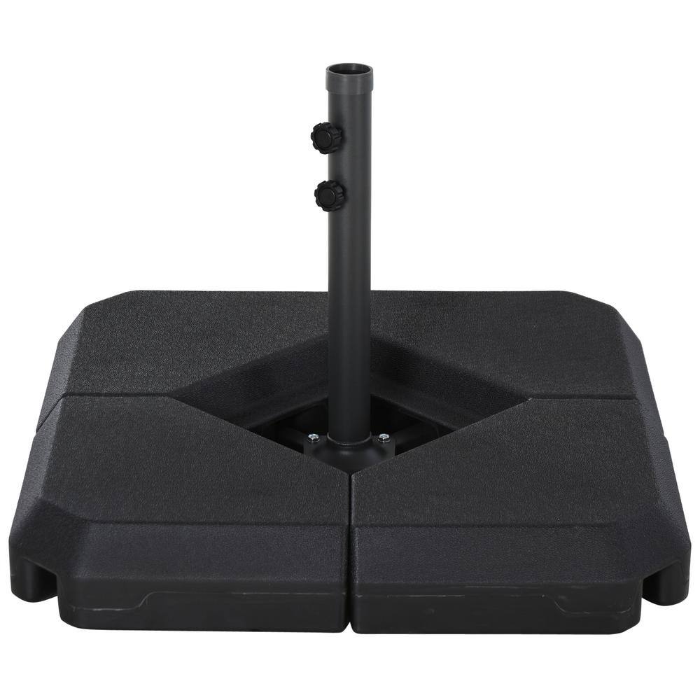 Black Durable Steel and HDPE 4-Piece Umbrella Base Stand