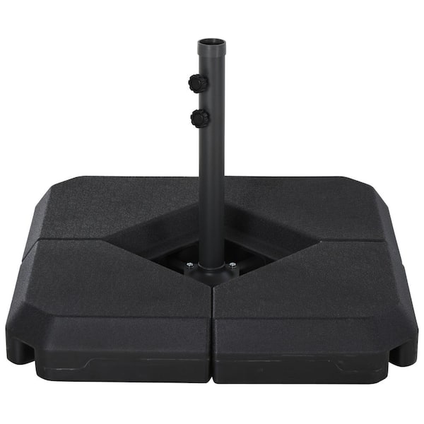 ITOPFOX 4-Piece 17 lbs. Steel Patio Umbrella Base in Black w/Cross Base for Powerful Support, 158lb Sand or 132lb Water Filled