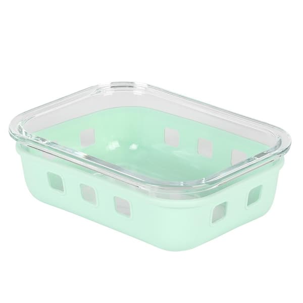 Acorn Baby Food Container with Thick Lid 2pk Green and Clear Meal Prep Container