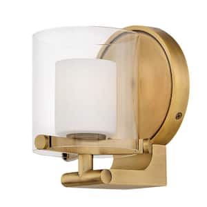 Rixon 5.5 in. 1 Light Heritage Brass Vanity Light